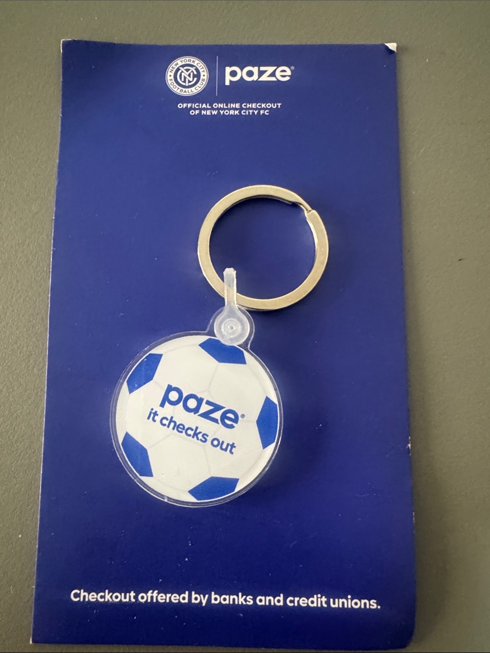 paze Soccer Ball Keychain - Blue & White